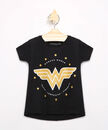 imagem do produto  blusa infantil ampla mulher maravilha manga curta preta